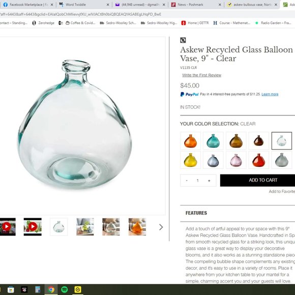 Lilac askew bulbous recycled glass handmade vase - Picture 13 of 13